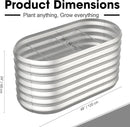 4x2x2ft Oval Galvanized Raised Garden Bed Kits Outdoor Large Metal Modular Planter Box 9-in-1 Raised Beds for Gardening,Vegetables,Fruits,Flowers & Herbs (Silver) by GreenHaven Gardens