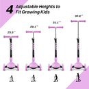 ZIFFY 3-Wheel Light-Up Kids Scooter, Kids Balance Scooter for Boys Girls with 20 Dynamic LED Lights, 4 Adjustable Height, Lean-to-Steer Design with Anti-Slip Wide Surface for Stability - Up to 110LBS by TinyTreasures Baby Boutique