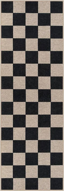 Lahome Checkered Easy Jute Runner Rug, 2x6 Kitchen Runner Rug Non Slip Washable Outdoor Carpet for Entryway Indoor, Checkerboard Black Indoor Outdoor Carpet Runners for Hallway 6ft Entry by CozyNest Decor