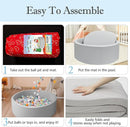 Foam Ball Pit, 47.2"x 13.8" Large Ball Pits for Toddlers, Soft Round Kiddie Baby Playpen Ball Pool for Kids, Ideal Gift for Babies Indoor and Outdoor Game, Grey, (Balls not Included) by TinyTreasures Baby Boutique