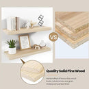 Natural Wood Floating Shelves 16”x 8”x 1.4” Book Shelf Floating for Wall Mounted, Heavy Duty Shelf Hold 35 lbs, Unfinished Wall Shelves for Bathroom, Living Room, Kitchen, Bedroom, Office by CozyNest Decor