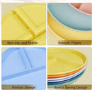 Divided Plates for Adults (8 Packs), Unbreakable Portion Control Plate Sectioned with Dividers, 9 Inch Plastic Food Separator Dinner Plates Lightweight Compartment BPA Free Reusable Microwave Safe by CozyNest Decor