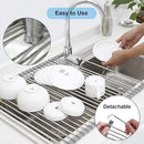 Searik Dish Drying Rack Roll Up Sink Drying Rack, Over The Sink Dish Rack Multi-Use Stainless Steel Dish Drainers Heat Resistant Mat for Drying Draining Trivet (17.7"x13.8") by CozyNest Decor