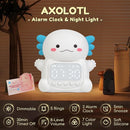 Axolotl Alarm Clock with Night Light for Kids, 7 RGB Color Cute Alarm Clocks for Bedrooms Ok to Wake Clocks, Silicone Animal Tabletop Lamp for Teen Girls Boys, White by TinyTreasures Baby Boutique