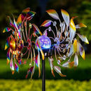 Solar Wind Spinners for Yard and Garden - 360° Metal Large Wind Sculptures Outdoor Clearance Kinetic Windmills with 4 Layer Jeweled Blades for Patio, Lawn Garden Decoration - 54Inch by CozyNest Decor