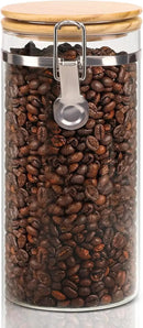 Glass Coffee Canister Coffee Containers for Ground Coffee Coffee Bean Storage Airtight Seal with Locking Clamp, Coffee Bar Accessories Perfect for Kitchen Storage by CozyNest Decor