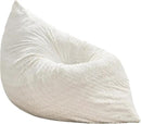 Hobestluk 3 in 1 Bean Bag Chair Giant Bean Bag Chairs for Adults with Chevron Plush Fur Cover Convertible Bean Bag Floor Cushion with Machine Washable Cover for Living Room (Chevron Plush White) by CozyNest Decor