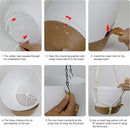 Self Watering Hanging Planters 10 inch, 2 Pack Hanging Baskets for Indoor Outdoor Plants, Hanging Flower Pots with Drainage Holes & 2 Kinds of Plant Hangers for Garden Home Décor, White Brown