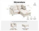 Oversized Modular Sofa, Extra Deep Cloud Chenille Sectional Couch with Ottoman Chaise, Fluffy Chenille Loveseat L Sofa for Living Room, Villa (Loveseat+Ottoman, Chenille White) by CozyNest Decor