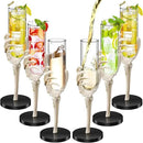 Yinkin 6 Pcs Halloween Skeleton Hand Wine Glass 2.7 oz Halloween Goblets with Skeleton Hand Plastic Champagne Flutes Spooky Creepy Cups for Haunted House Party Decorations by CozyNest Decor