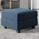 Belffin Storage Ottoman Module for Modular Sectional Sofa Square Seat Cube Velvet Foot Stool Blue by CozyNest Decor