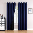 ChrisDowa 100% Blackout Curtains for Bedroom with Black Liner, 2 Thick Layers Total Blackout Thermal Insulated Grommet Long Window Curtains 2 Panels Set (Navy Blue, 52 x 95 Inch) by TinyTreasures Baby Boutique