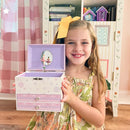 Jewelkeeper Jewelry Box for Girls with Ballerina and Music Box - Dual Drawers and Spacious Storage - Swan Lake Tune - White and Purple Jewelry Keepsake Chest - 6 x 6.75 x 5.25 Inches by TinyTreasures Baby Boutique