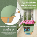 ZMTECH 12 Inch Hanging Planters for Indoor Outdoor Plants, 2 Pack Self Watering Hanging Plant Pots with Drainage Hole, Visual Reservoir, Plastic Flower Hanging Pots with Watering Lip (Green) by CozyNest Decor