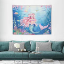 HZOHNAGO Mermaid Girls Tapestry Watercolor Mermaid Princess Pattern Printed Wall Tapestry Wall Hanging for Bedroom Living Room Dorm 40" W x 30" H by CozyNest Decor