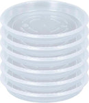 Plant Saucer 6 Pack of 14 inch, Clear Plastic Flower Plant Pot Saucer, Heavy Duty Plant Drip Trays Saucers for Indoor, Plant Water Tray for Planters by GreenHaven Gardens