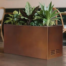 Worth Garden Metal Planter Box - 30" L x 11" W x 13" H Matte Bronze Heavy Duty Large Rectangular Steel Modern Plant Pot, Indoor Outdoor - Insert Plate with Drain Holes, Air Vents, No Assembly Required by GreenHaven Gardens