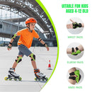Knee Pads Elbow Pads Wrist Guards Set for Kids,Upgraded Protective Gear for Toddle 4-12 Boys or Girls Children Roller Skating Scooter Skateboarding Bike Roller Blade by TinyTreasures Baby Boutique