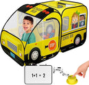 Kiddzery School Bus Pop Up Kids Play Tent - Tents with Sound Play Button for Toddler & Up - Girls and Boys Magic Wheels Bus for Indoor & Outdoor - Pretend Toy Playhouse - Playhouses for Toddlers by TinyTreasures Baby Boutique