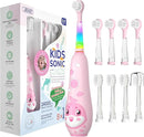 SEAGO Kids Electric Toothbrushes Rechargeable, Toddler Electric Toothbrush with Magnetic Charging, LED Observing Light, 8 Toothbrush Heads for Ages 2-4-6 Boys Girls (Pink) by TinyTreasures Baby Boutique