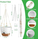 Hanging Planters for Indoor Outdoor Plants, 2 Pack Self Watering Hanging Pot with Drainage Holes, Removable Tray & 2 Kinds of Plant Hangers, 10'' Hanging Flower Pots for Home Garden Decor, White by GreenHaven Gardens