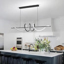 JAYMP Dining Room LED Chandelier 60W Dimmable Kitchen Island Light Modern Pendant Light Geometric Design Hanging Light Fixture Black 45 Inches by CozyNest Decor