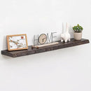 Fun Memories Solid Elm Wood Floating Shelves, 42 Inch Floating Shelves for Wall, Wall-Mounted Live Edge Wooden Shelves with Invisible Heavy-Duty Brackets for Books, Bathroom, Kitchen, Walunt Finish by CozyNest Decor