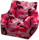 Posh Creations Structured Comfy Bean Bag Chair for Gaming, Reading and Watching TV, Newport Chair, Nylon - Camo Pink and Black by TinyTreasures Baby Boutique
