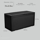 100 Gallon Outdoor Storage Box Waterproof Lockable Resin Deck Box Large, Patio Storage Bin for Pool Accessories Cushion Furniture, Garden Tools, UV-Resistant Outside Delivery Black by GreenHaven Gardens