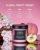 M&SENSE Cherry Blossom Scented Spring Candle, 70 Hours Long Lasting Soy Wax 11.6oz Stress Relief Aromatherapy Candles, Romantic Gifts for Women, Glass Jar for Bedroom Decor by CozyNest Decor