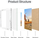 8x10 Picture Frame Set of 4, 8 x 10 Wood Photo Frames with Mat for 5x7, Rustic Natural Wooden Frame with Real Glass Cover for Wall and Tabletop Display,Distressed White by CozyNest Decor