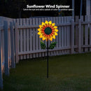 Sunflower Solar Wind Spinner, 52" Metal Wind Spinner with Kinetic Wind Sculpture Windmills for Outdoor Lawn & Garden Patio Decoration by CozyNest Decor
