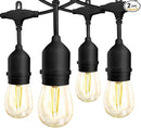 Banord Outdoor String Lights Commercial Grade 96ft Waterproof with 30 S14 Shatterproof Dimmable LED Bulbs, Heavy Duty Hanging Lights for Patio Garden Backyard Decoration, 2W 2x48ft Strands by GreenHaven Gardens