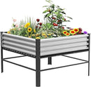 Doniks Raised Garden Bed with Legs, 48×48×32in Large Outdoor Metal Galvanized Garden Planting Box,1000lb Capacity for Vegetables Lawn Green Flowers, Fruits, Terrace by GreenHaven Gardens