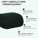 L'AGRATY Chunky Knit Blanket Throw - Soft Chunky Throw Blanket 50x60: 100% Hand Kintted Chenile Crochet Throw Blanket for Couch - Large Cable Knit Chunky Blanket for Home Decor(Olive Green) by CozyNest Decor