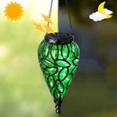 SUNNYPARK Outdoor Plastic Solar Hanging Lantern, 15 Cool White LEDs Twinkle Effect Tear-Shaped Hanging Lantern Decor Garden Decorative Solar Lights for Backyard, Patio and Lawn by CozyNest Decor