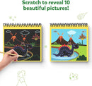 Skillmatics Scratch Art Book for Kids - Dinosaurs, Craft Kits & Supplies, 30+ Scratch Stickers, Travel Toys, DIY Kit, Gifts for Boys & Girls Ages 3, 4, 5, 6, 7, 8 by TinyTreasures Baby Boutique