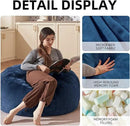 Bean Bag Chair 3Ft, Memory Foam Filled, Large Beanbag Chairs for Adults and Teens, Soft Sofa with Removable Flannel Cover, Round Couch for Living Room Bedroom College Dorm (Blue, 3FT-36×36"×24") by CozyNest Decor