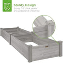 Best Choice Products 8x2ft Outdoor Wooden Raised Garden Bed Planter for Vegetables, Grass, Lawn, Yard - Gray