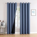 ChrisDowa 100% Blackout Curtains 102 inch Long for Bedroom with Black Liner, 2 Thick Layers Total Blackout Thermal Insulated Grommet Window Curtains 2 Panels Set (Stone Blue, 52 x 102 Inch) by TinyTreasures Baby Boutique