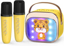 FLUESTON Mini Karaoke Machine for Kids Adults, Portable Bluetooth Speaker with 2 Wireless Microphones, Birthday Kids Gifts Toys for Girls Ages 3, 4, 5, 6, 7, 8, 9,10,11,12+ Years Old by TinyTreasures Baby Boutique