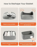 KALLAX Small Woven Basket, 12 x 8 x 4.5 Inches, Storage Basket for Organizing, Cute Small Rope Shelf Closet Cube Storage Bins Baskets for Shelves, Dog Toy Gift Baskets Empty, 3 Packs, Mixed Grey by TinyTreasures Baby Boutique