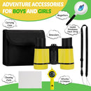 Binoculars for Kids, Kids Binoculars Toys for 3 4 5 6 7 8 Years Boys and Girls, Set with Magnifying Glass & Compass - Birthday Gifts Outdoor Toy for Kid Ages 3-8 Toddler Camping (Yellow) by TinyTreasures Baby Boutique