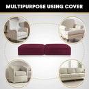 PrinceDeco Stretch Velvet Couch Cushion Covers, Soft Cushion Slipcover for Chair Loveseat Sofa Cushion Furniture Protector Seat Cushion Sofa Cover(Each Width Up to 29.5", Burgundy) by CozyNest Decor