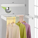 Wall Mounted Laundry Drying Rack, Retractable Clothes Drying Rack for Bathroom with Wall Template, 5 Stainless Rods Heaving 60 lb Capacity (White, 40") by CozyNest Decor