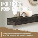 56x8x3 Fireplace Mantel - Handcrafted Hollow Rustic Solid Wood Wall Mounted Floating Shelf with Invisible Heavy Duty Wood Bracket (Weathered Black) by CozyNest Decor