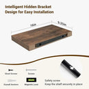 16 Inch Floating Shelves, 16"x9.25"x1.5" Inch Deep Floating Shelves for Wall, Wooden Shelves for Bathroom, Bedroom, Living Room, Brown by CozyNest Decor