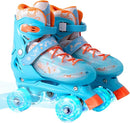 Rainbow Toddler Roller Skates - Size 4 Adjustable | Light Up Quad Skates for Girls & Boys Beginners Aged 3-12 by TinyTreasures Baby Boutique