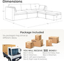 CHITA Oversized Modular Cloud Sectional Fabric Sofa Set, FSC Certified U Shaped Couch Reversible Chaise Modular Sectional,112 inch Width,5 Seat Modular Sofa Includes 2 Storage Ottomans, Terracotta by CozyNest Decor