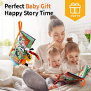 Jollybaby Baby Cloth Books, Touch & Feel Crinkle Soft Books, for Infants Babies, Toddler Early Educational Interactive Stroller Toys, Baby Girl & Boy Gift(Farm Tails) by TinyTreasures Baby Boutique